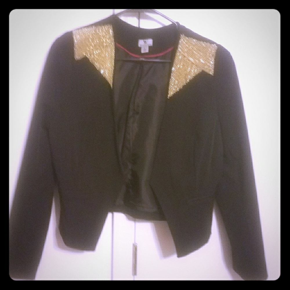 Black with Gold design Blazer